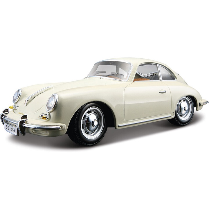 Bburago Porsche 356B Coupe 1961 modell autó 1:24 krém 18cm