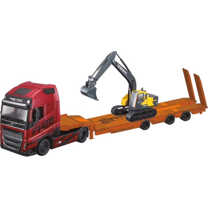 Bburago Volvo FH16 Globetrotter 750XXL EC220E-vel 1:43 méretarányban