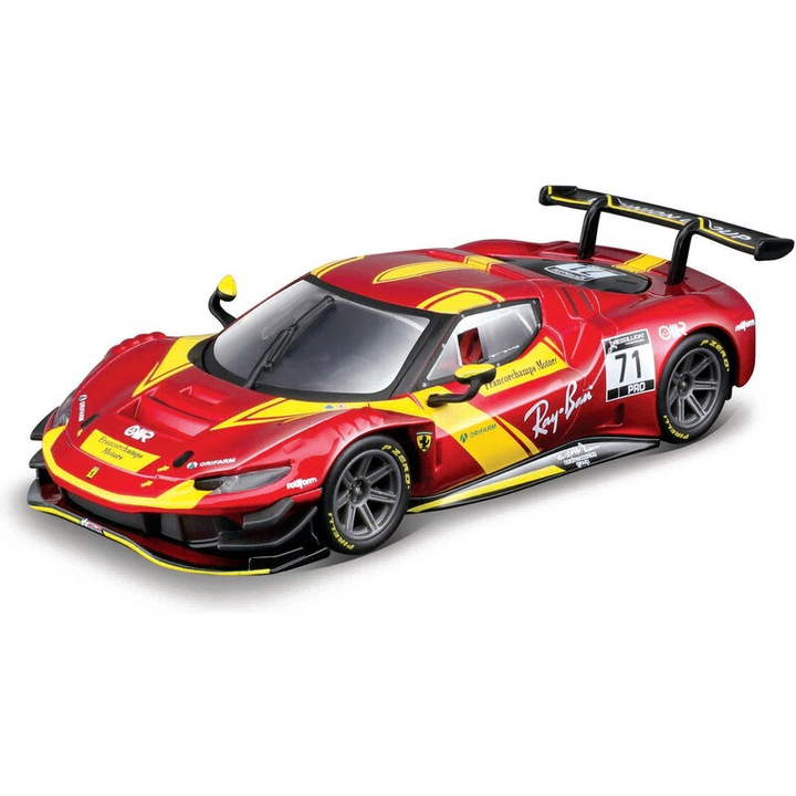 Bburago Ferrari Racing 296 GT3 2023 modellautó 1:43, piros