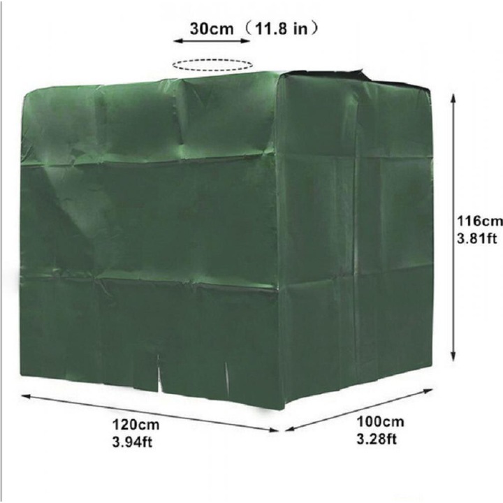 Husa protectoare pentru rezervor de apa IBC 1000L, material Oxford 210D, impermeabila, izolatoare, set