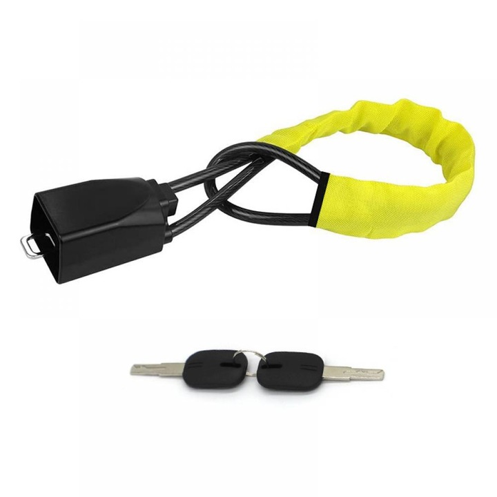 Kit blocare volan auto, cablu de otel, design compact