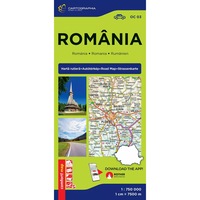 Romania - harta turistica si rutiera laminata