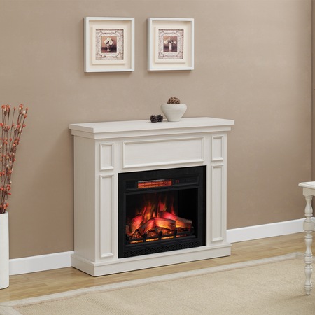 Semineu electric ClassicFlame Newcastle de colt/perete, cu sunet, cu focar 23", Antique White