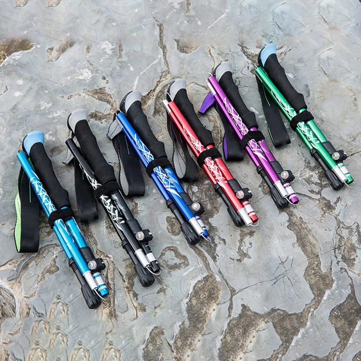 Трекинг щеки, телескопични, алуминий, 130 см, сгъваеми, комплект с чанта за съхранение