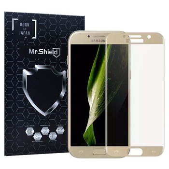 Folie Sticla Mr.Shield, Samsung Galaxy A5 2017, Protectie Profesioanala Ecran 3D, Full Cover- Auriu Folie Sticla Mr.Shield, Samsung Galaxy A5 2017, Protectie Profesioanala Ecran 3D, Full Cover- Auriu