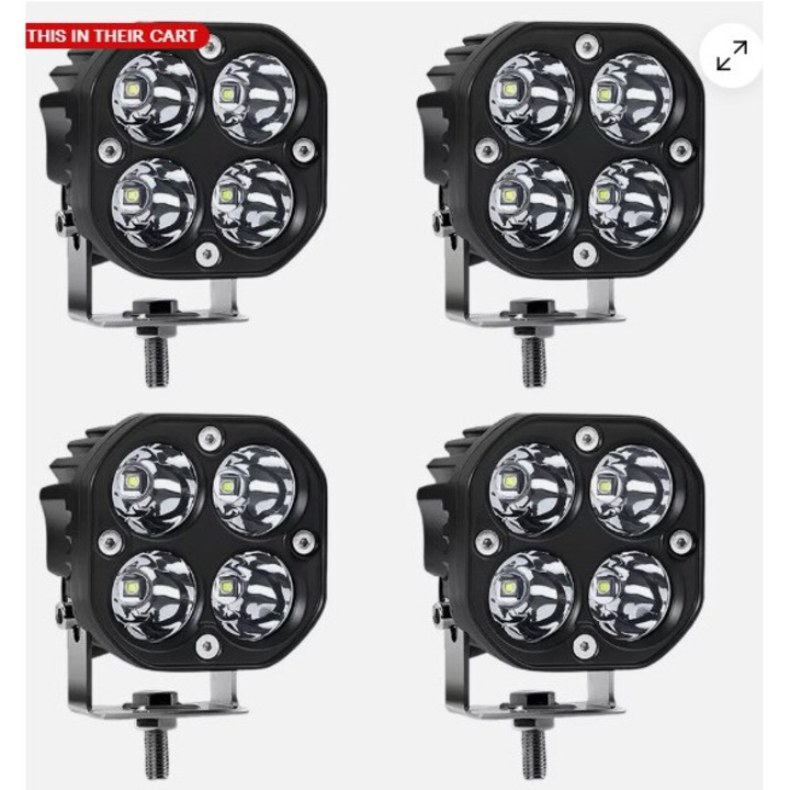 Комплект от 4 3-инчови LED проектора, супер ярки, за Jeep, Offroad