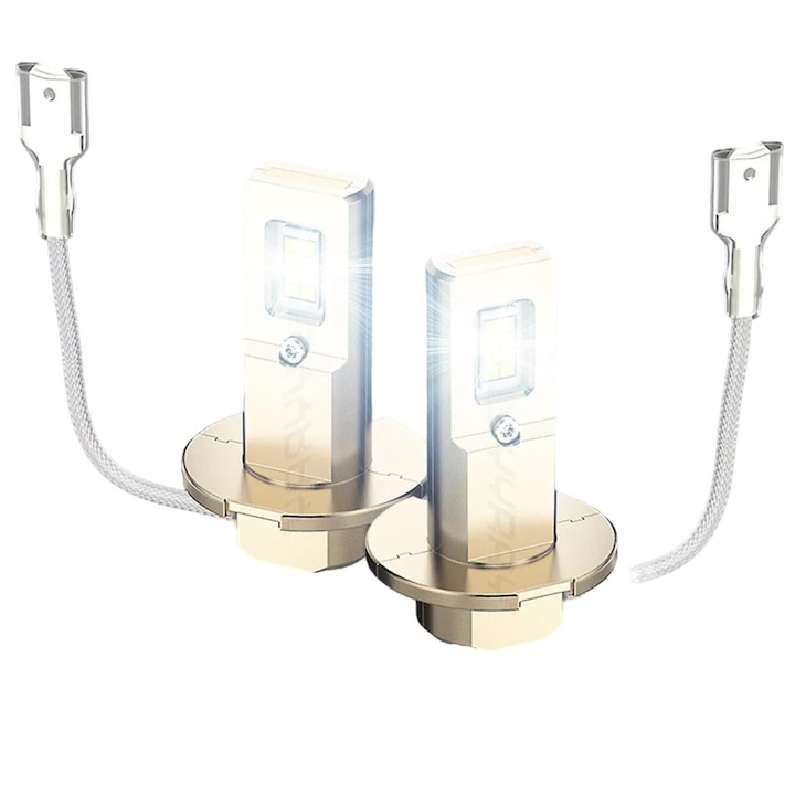 H3 LED átalakító készlet ködlámpákhoz, 120W, 12000LM, fehér 6000K, gyors telepítés, hatékony hűtőrendszer