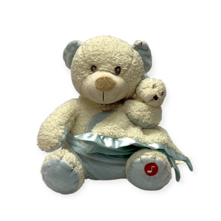 Plüss játék Russ Berrie Baby Cozy Cuddles Lullaby Dreamers 34667 91-8, Mackó kisbabával, Puha plüss, 22 x 20 cm, Kék
