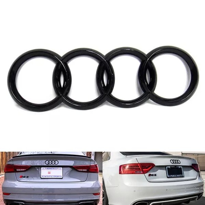 Audi 3D matrica embléma, fényes fekete, 192x62 mm