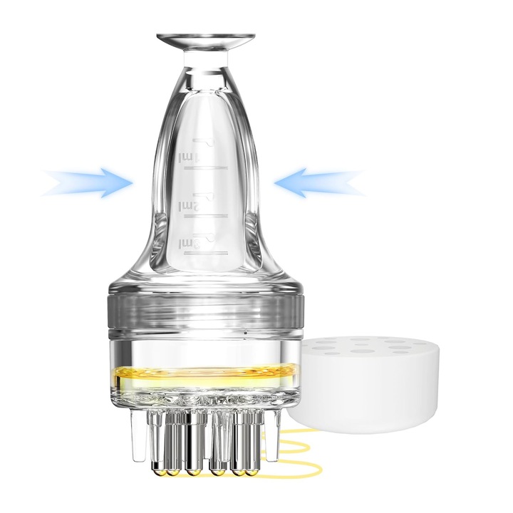 Aplicator de ulei pentru scalp TREXORA, design cu bila, masaj scalp, aplicare rapida, culoare transparenta, 100g