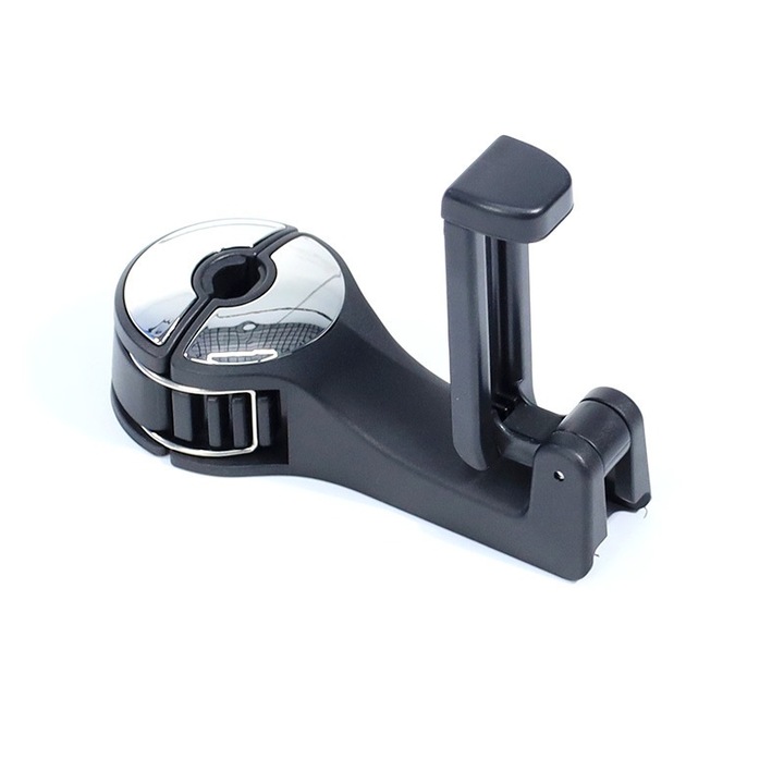 Suport auto pentru cap, 2-in-1, argintiu, cu suport pentru telefon, pentru geanta, jucarii, sticle