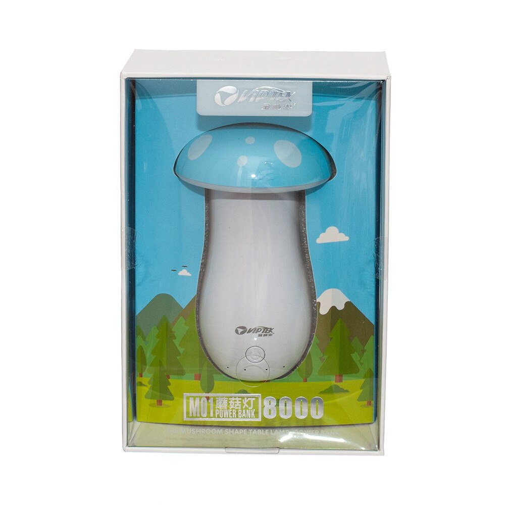 Lampa Veghe in forma de Ciuperca Bleu cu functie de Baterie Externa 8000mA