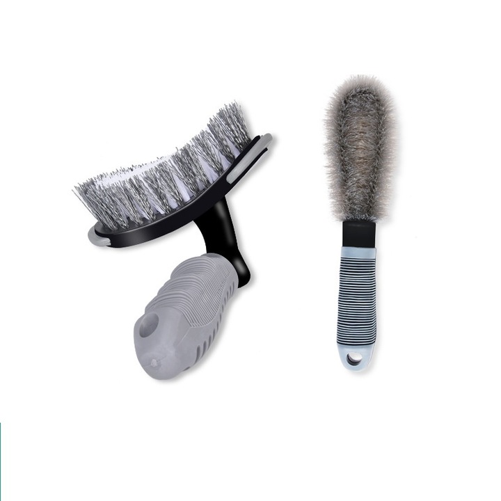 Set perii de curatare pentru roti auto, multifunctional, gri, utilizare acasa si in service-uri auto