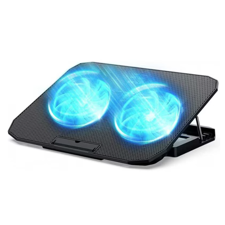 Cooler laptop Q SR03, silentios, cu 2 ventilatoare, USB, negru