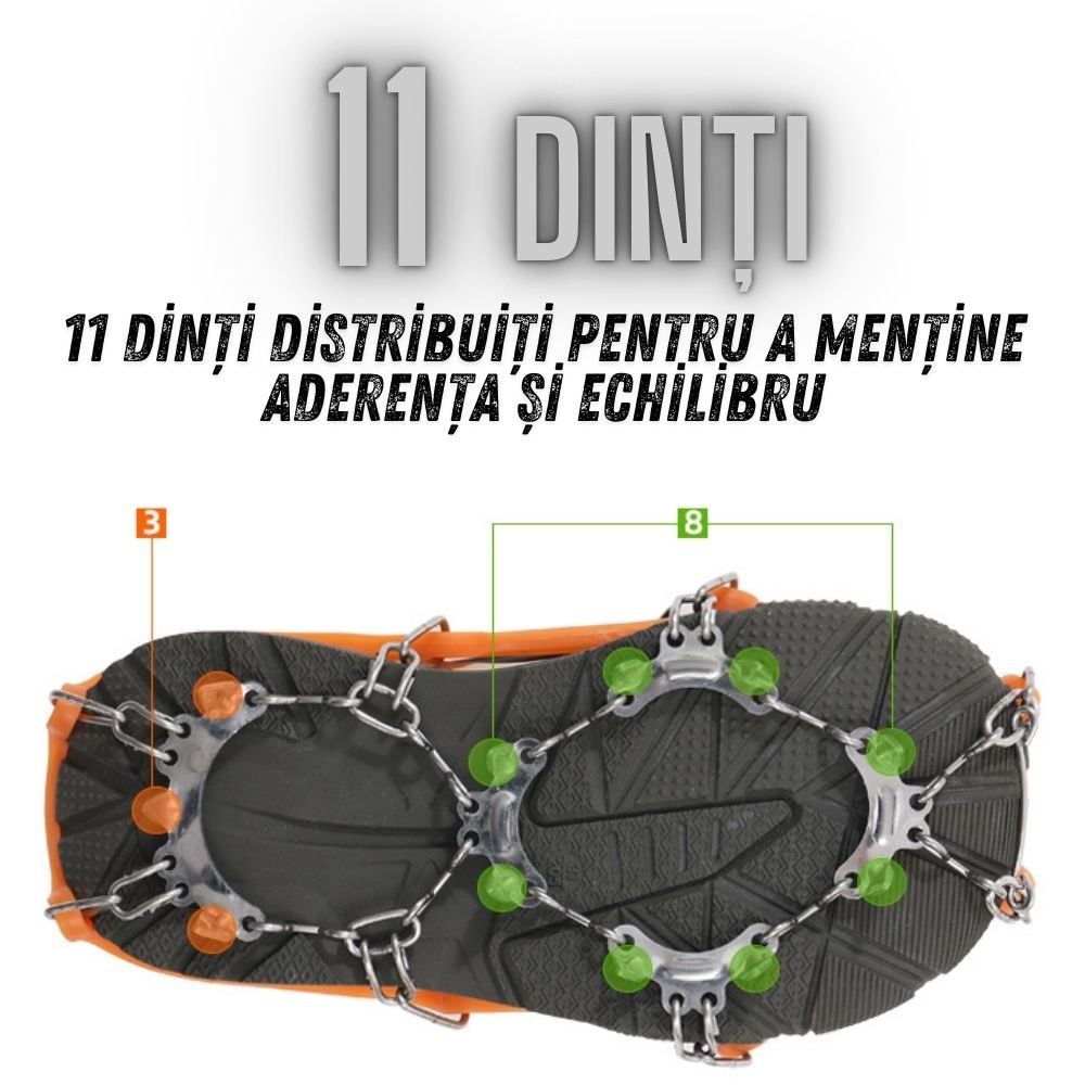 Crampoane Anti-derapante Copii, 11 Dinti, Marimea XS 26-31, Coltari ...