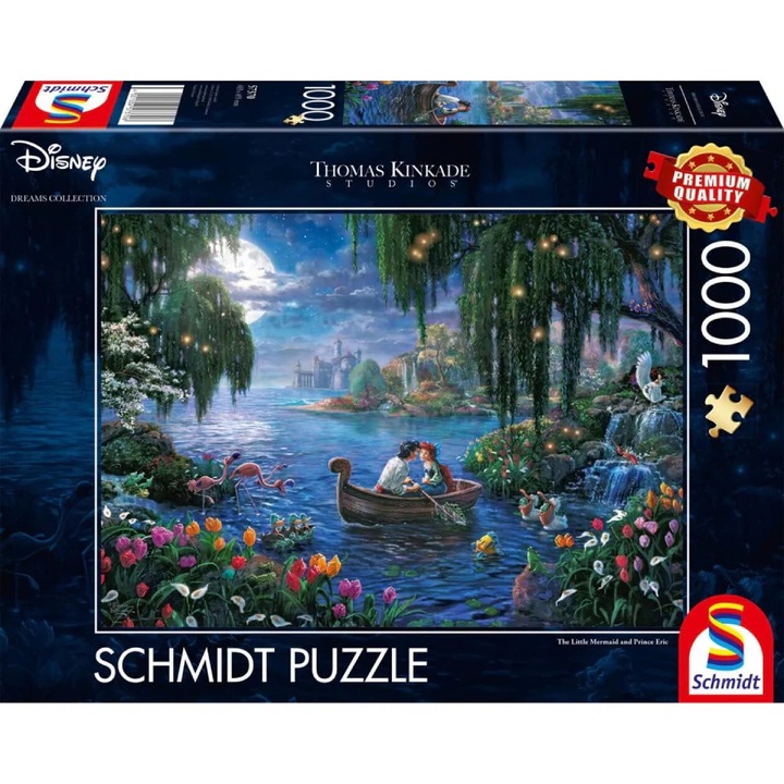 Пъзел Schmidt Thomas Kinkade - Disney - Малката русалка и принц Ерик, 1000 части