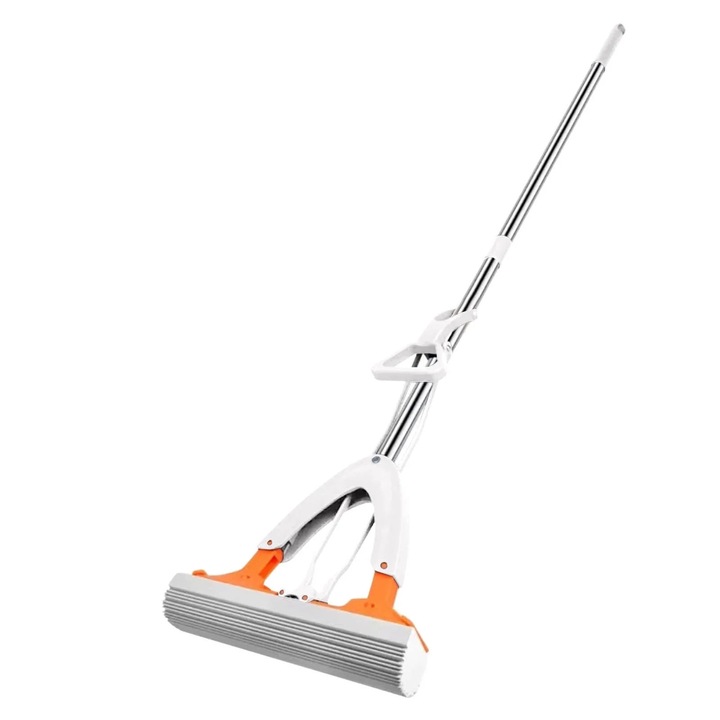 Mop din bumbac cauciucat, utilizare umeda si uscata, design ergonomic, 125cm