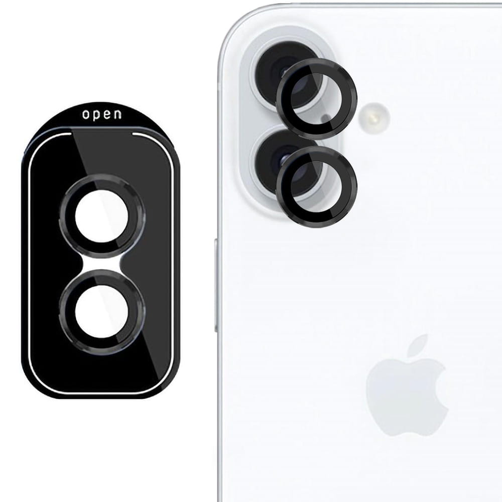 Folie sticla camera foto 3mk Lens Protection Camera Cover compatibila cu iPhone 16 / 16 Plus, Negru
