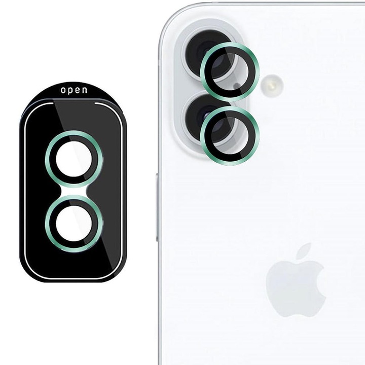 Kameraüveg 3mk Lens Protection Pro kompatibilis iPhone 16 / 16 Plus, zöld