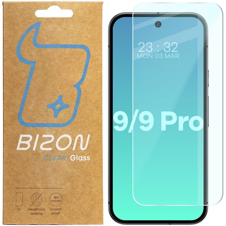 Üvegfólia Bizon Glass Clear 2 kompatibilis Google Pixel 9 / 9 Pro, átlátszó