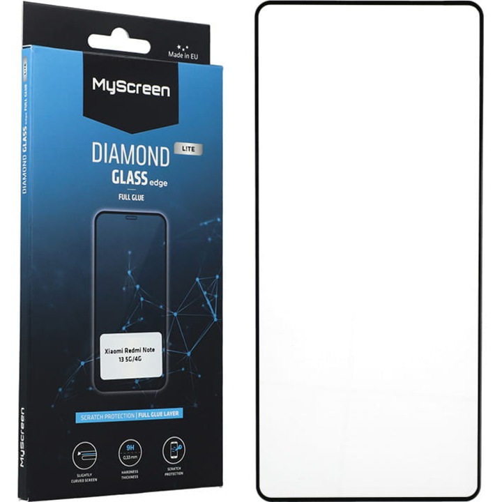 Üvegfólia MyScreen Diamond Glass Lite Full Glue kompatibilis Xiaomi Note 13 5G/4G, átlátszó