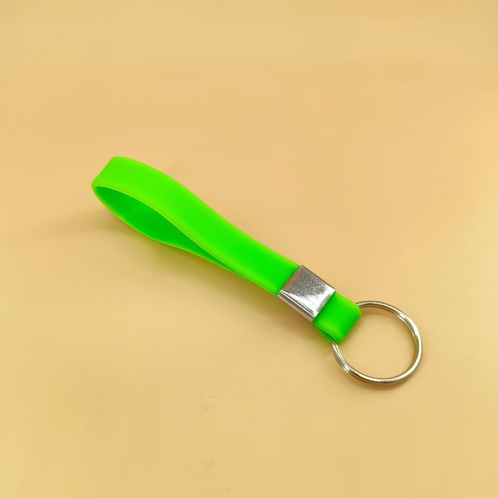 Szilikon kulcstartó, zöld, 12cm