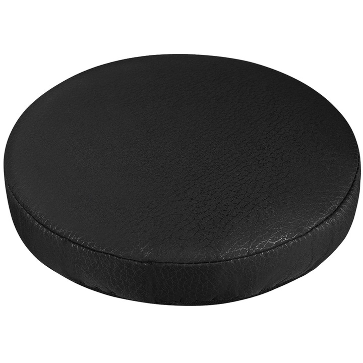Husa scaun rotund, neagra, 33x33x0.5cm, din bumbac si fibra de poliester, set 1 buc.