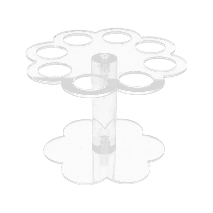 Suport pentru cornete de inghetata, set, transparent, 8 gauri, 16x12.6x10cm