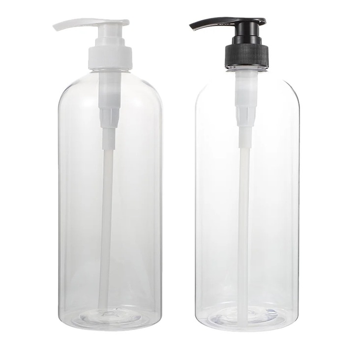 Dispenser de sapun, 2 bucati, capacitate 1000ml, negru si alb, 24x8.4x8.4cm