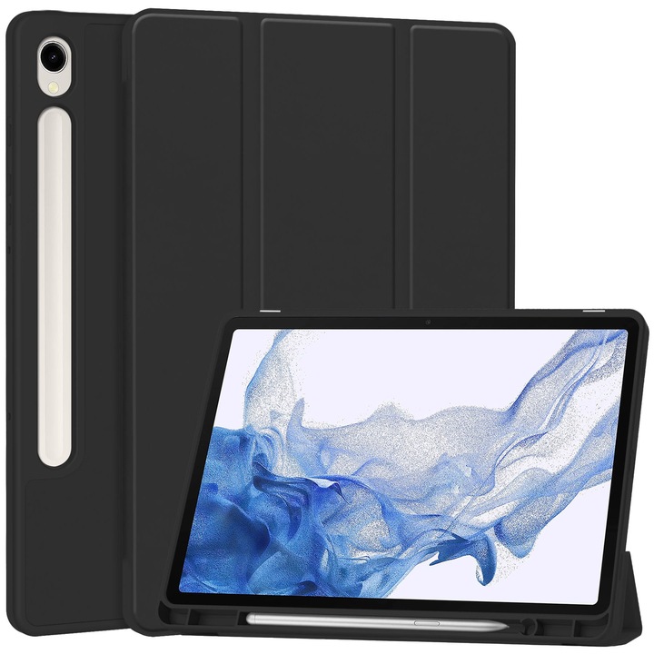 Tablet tok, Bizon Case Tab Lizard kompatibilis Samsung Galaxy Tab S9, Fekete
