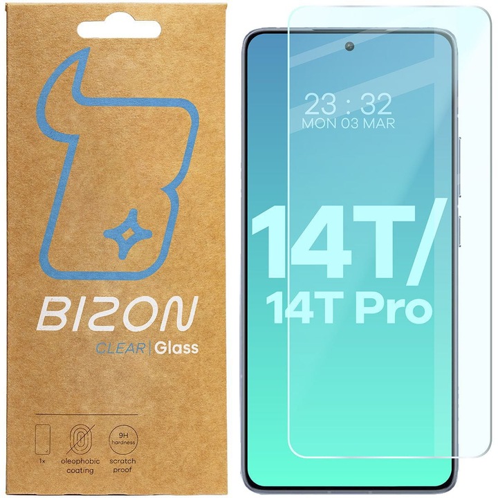 Üvegfólia Bizon Glass Clear 2 kompatibilis Xiaomi 14T Pro / 14T, átlátszó