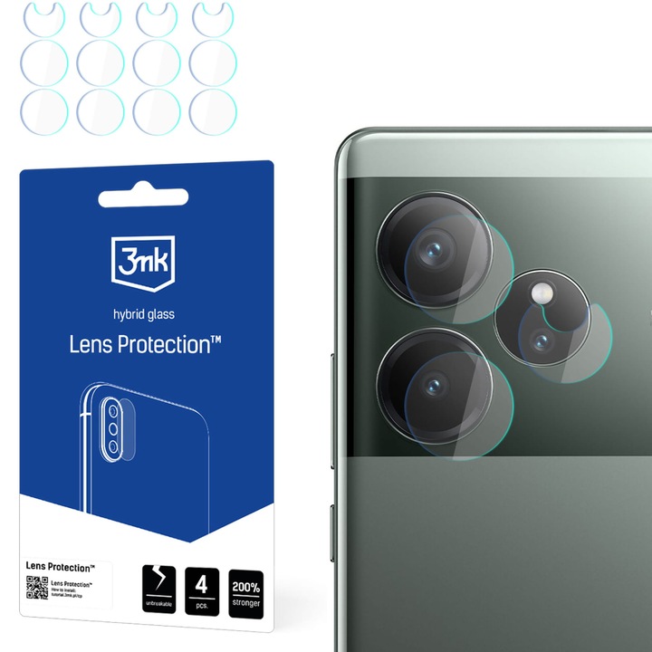 4x kameraüveg 3mk Lens Protection kompatibilis Realme GT 6, átlátszó