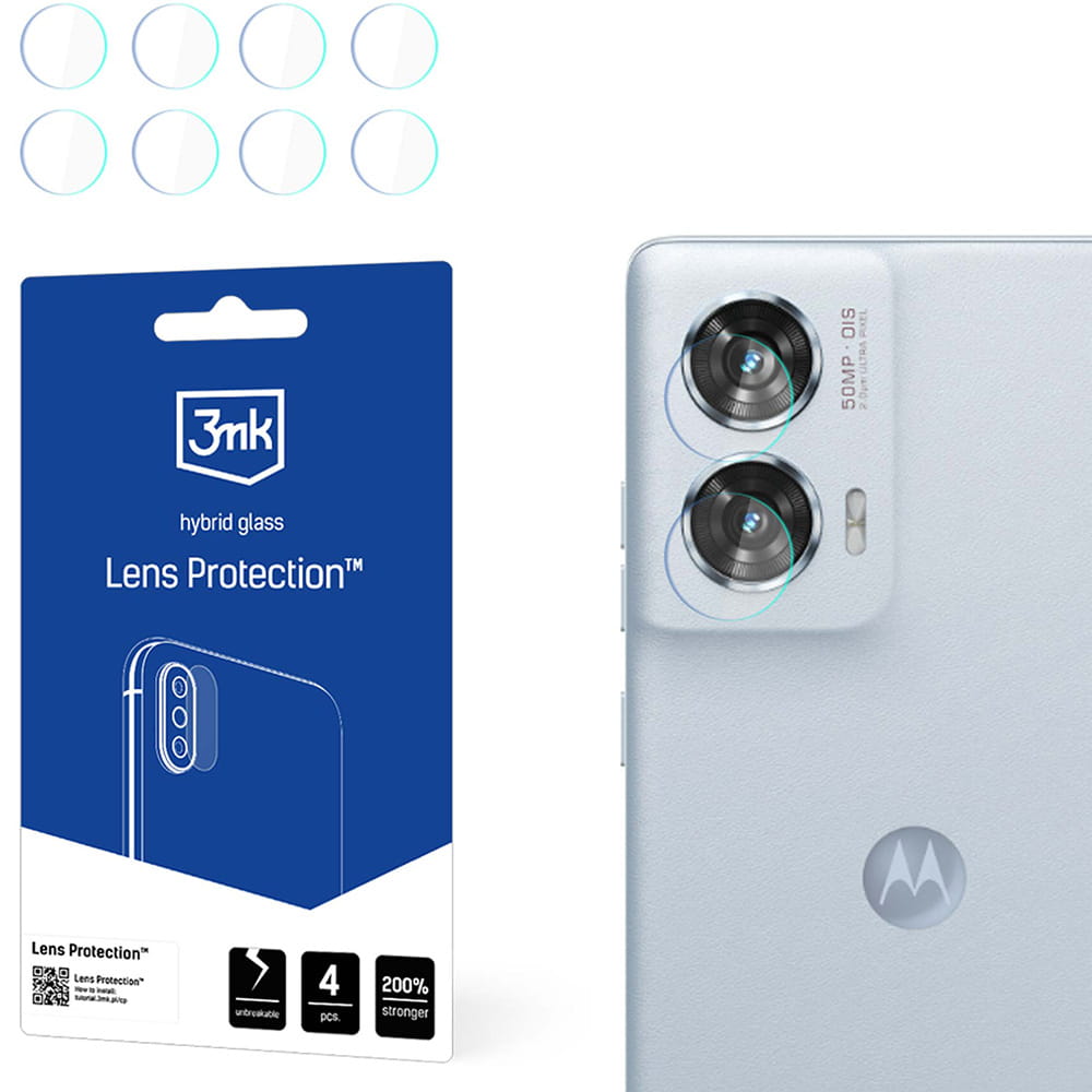 4x sticla pentru camera 3mk Lens Protection compatibil cu Motorola Edge 50 Fusion, transparent