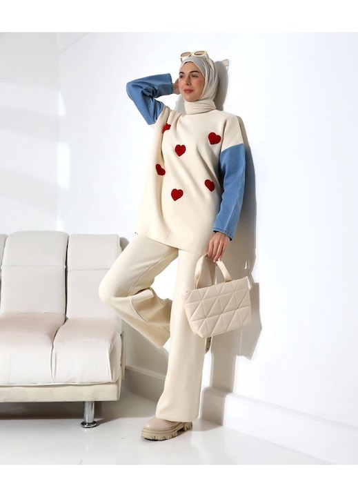 Дамски комплект трикотаж, пижама Intisimo, две части, бял, един размер INTL