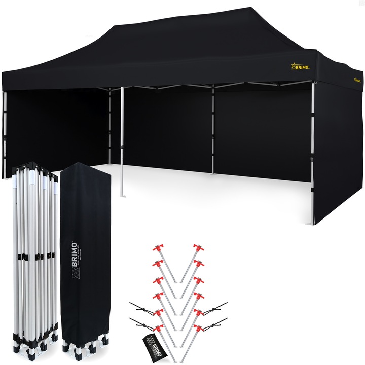 Cort pliabil, Star, 3x6, negru