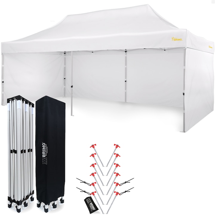 Cort de gradina otel, Star, 3x6, Alb