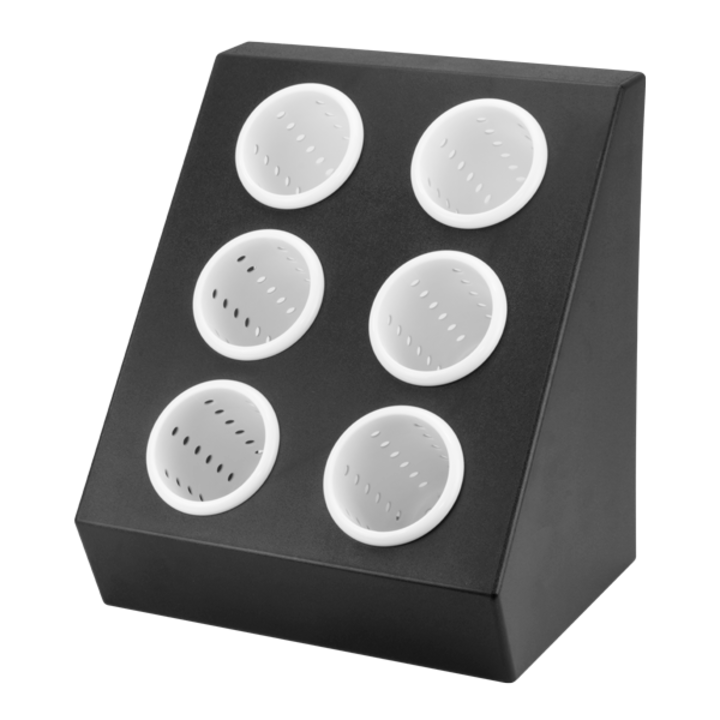 HORECANO evőeszköztartó, függőleges, 6 részes 35x29xh40cm, fekete