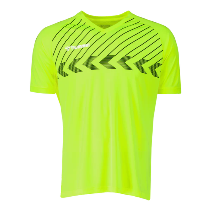 Hummel Elite Jersey felnőtt sportpóló, poliészter, sárga-foszforeszkáló, Foszforeszkáló sárga