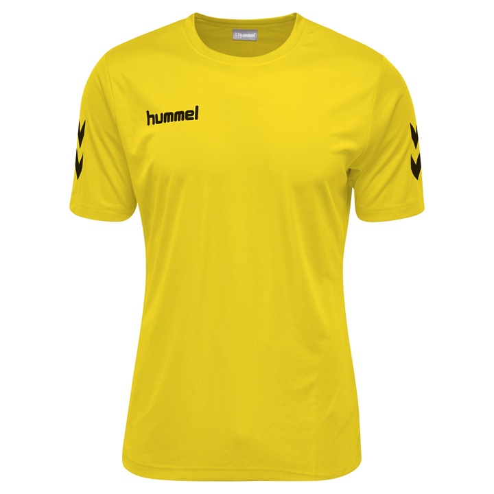 Felnőtt sportpóló, Hummel Core hibrid, poliészter, sárga, 3XL