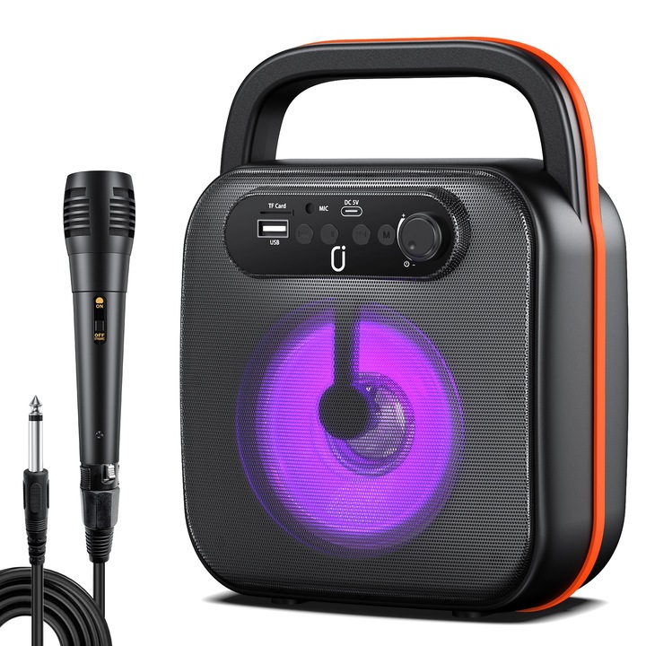 Преносим високоговорител FanFun, Bluetooth 5.3, черен, 10W, 180x130x210 мм, с микрофон