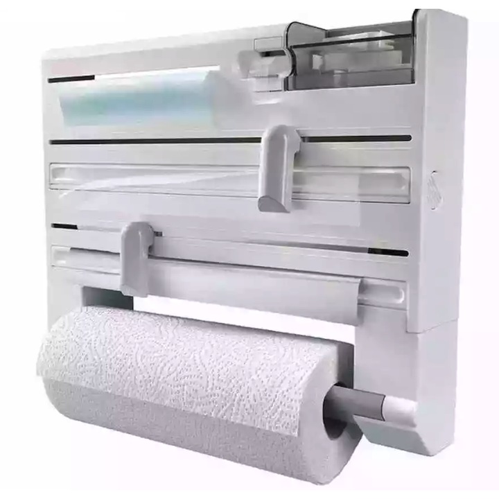 Dispenser triplu de bucatarie, cu montare pe perete