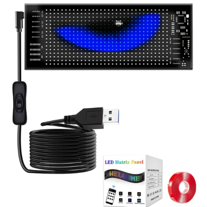 LED дисплей KASEVY Devils Eye Smart, гъвкав екран, управление чрез Bluetooth приложение