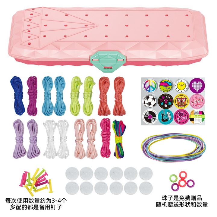 Kit pentru confectionarea bratarilor de prietenie, Arta si mestesuguri pentru copii cu varste intre 8-12 ani, Kit DIY pentru confectionarea bratarilor, Impletitor manual de franghii pentru copii Enforose