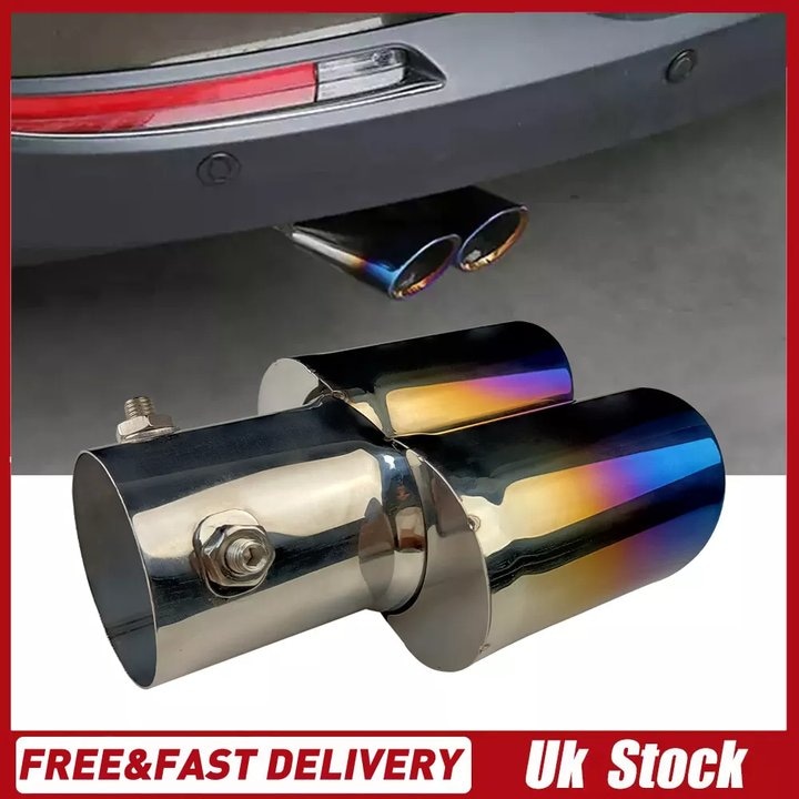 Univerzális dupla kimenetű kipufogódob krómozott rozsdamentes acél kipufogócsőhöz 1x