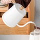 LYCENXI elektromos vízforraló, 900ml, rozsdamentes acél, automata hőfokszabályzó, hattyúnyak dizájn, fehér