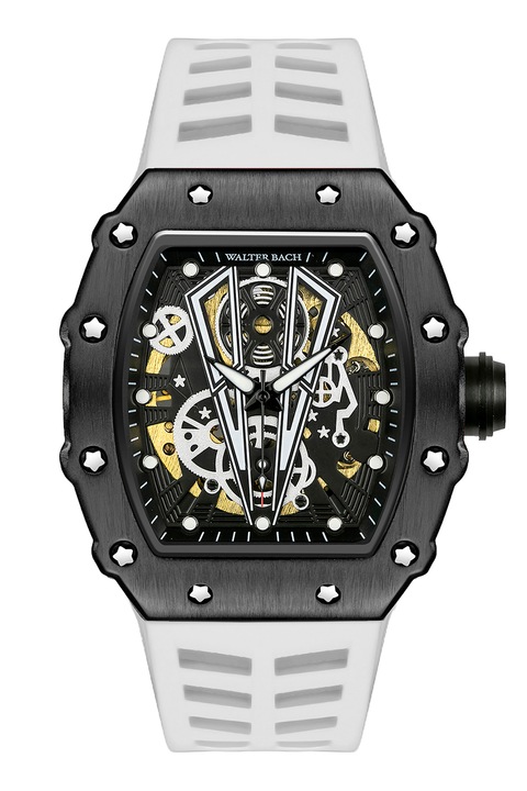 Walter Bach, Ceas automatic cu o curea de silicon, Alb prafuit