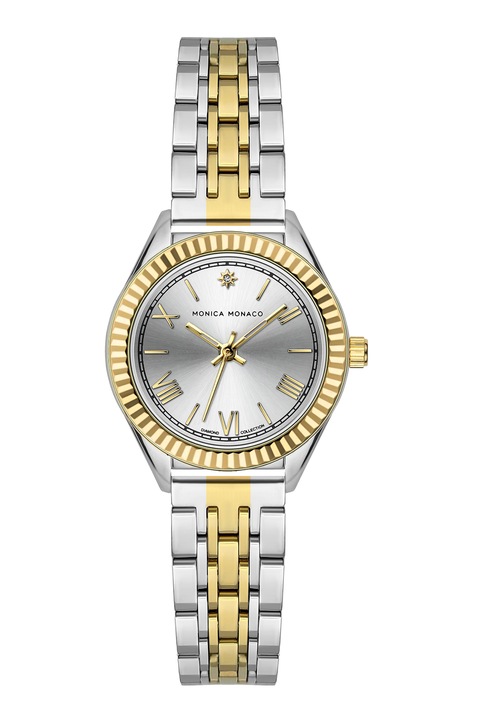 Monica Monaco, Analóg karóra egy gyémánttal díszítve, Ezüstszín, Aranyszín
