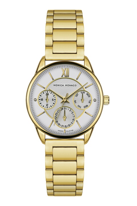 Monica Monaco, Kvarc karóra 2 darab gyémánttal díszítve, Aranyszín