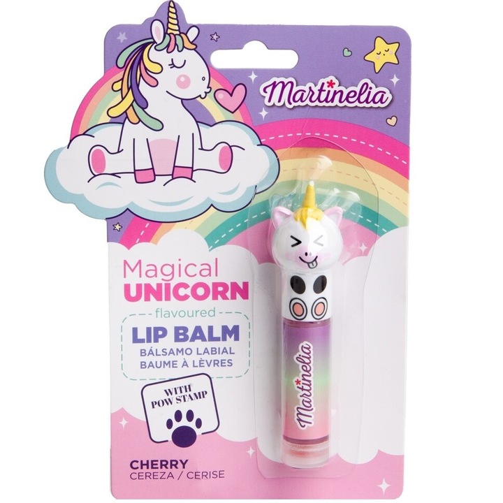 Balsam de buze cu aroma de cirese si stampila Magical Unicorn, Martinelia, 79003C, 1, 8g