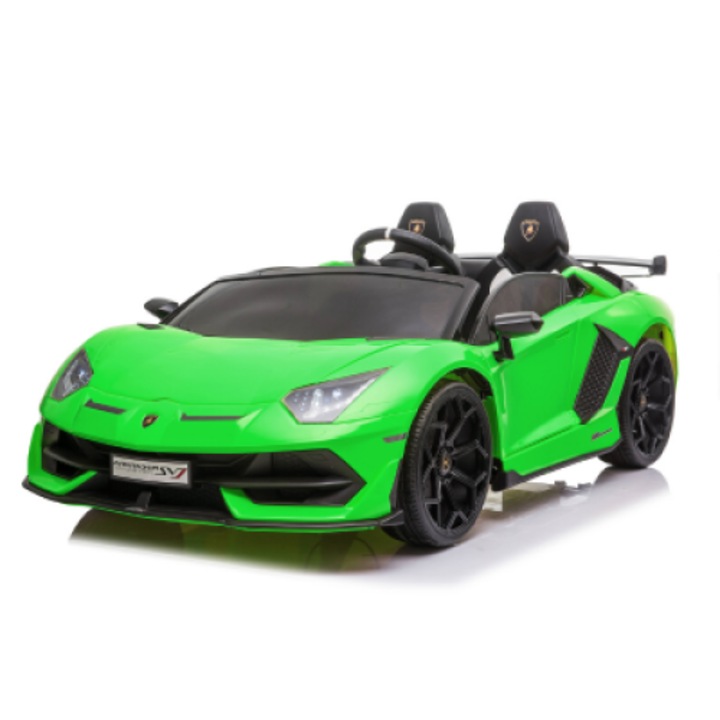 Детска електрическа кола Lamborghini Aventador 2025, MP4, 24V7AH, 600W, R/C 2.4 G, EVA гуми, Зелен